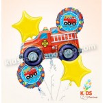 Fire Engine Balloons Bounquet