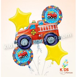 Fire Engine Balloons Bounquet